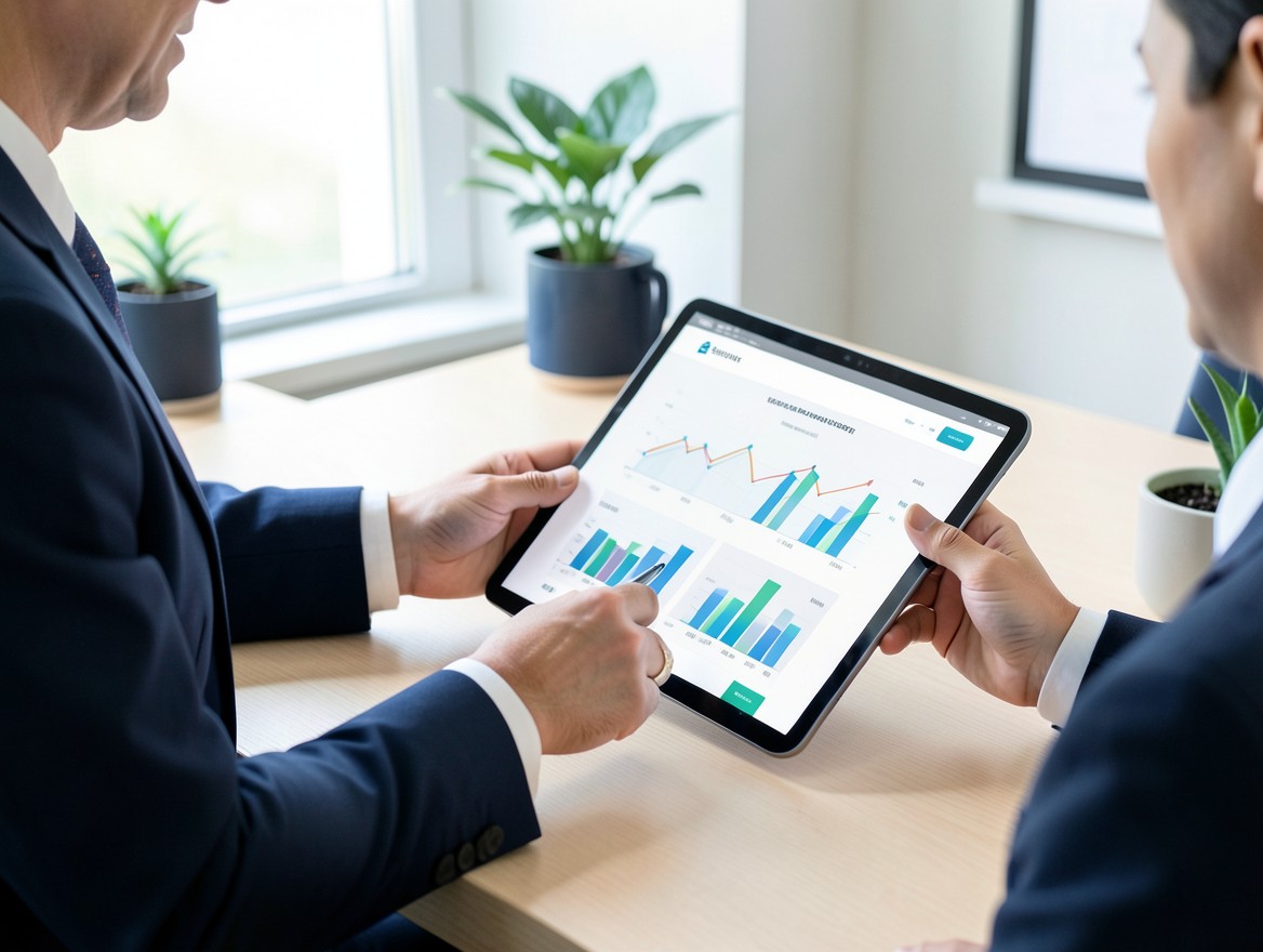 Cliente y asesor revisando un plan financiero
