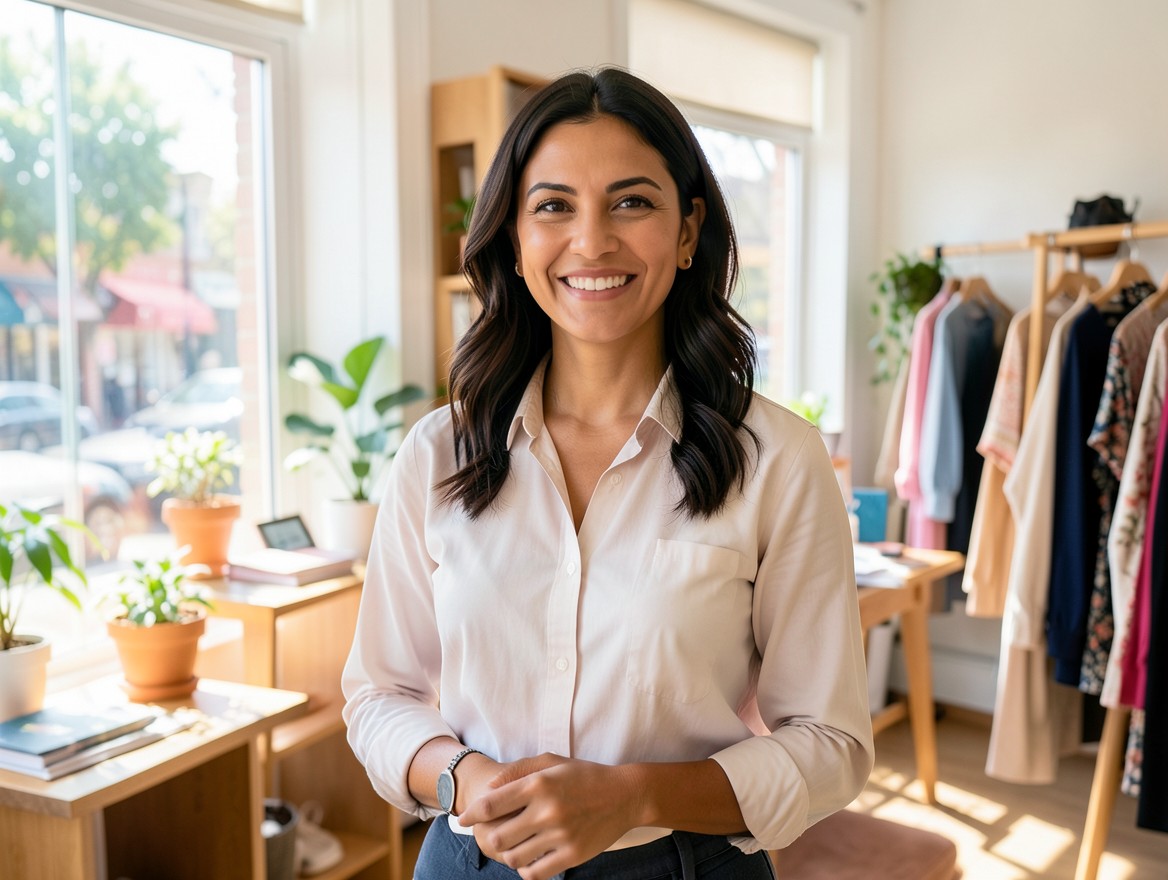 Emprendedora en su negocio